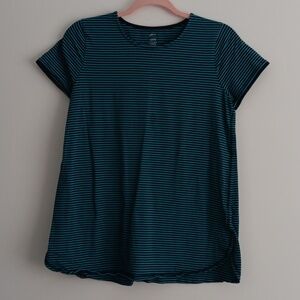 J.Jill Fit Progress Striped Print Shirtal Tee #2153